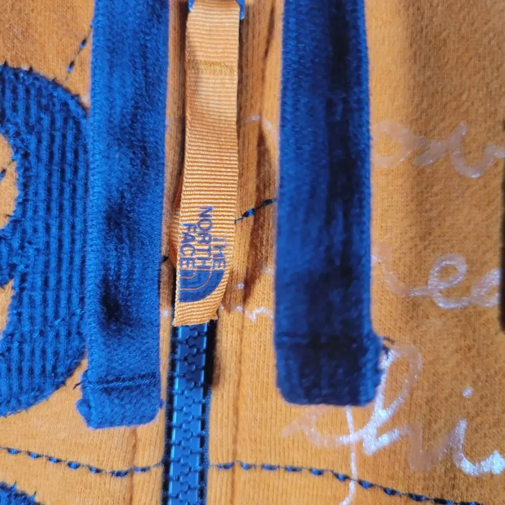 Vintage the North Face 1990 Trans Antartica Expedition Orange Full Zip Hoodie XL
